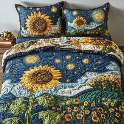 Sunflower Deity 3-Piece Quilted Bedding Set GFTOTL2497