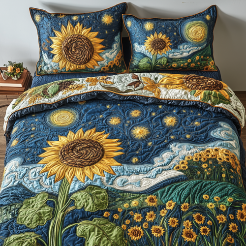 Sunflower Deity 3-Piece Quilted Bedding Set GFTOTL2497