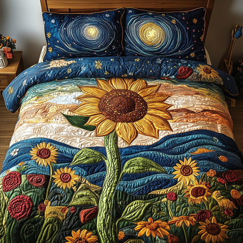 Sunflower Deity 3-Piece Quilted Bedding Set GFTOTL2498