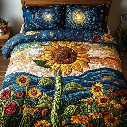 Sunflower Deity 3-Piece Quilted Bedding Set GFTOTL2498