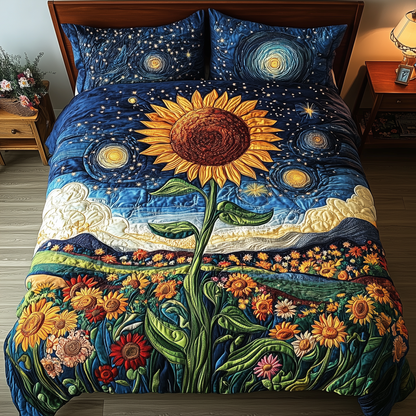 Sunflower Deity 3-Piece Quilted Bedding Set GFTOTL2499