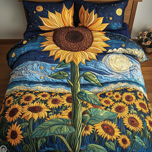 Sunflower Deity 3-Piece Quilted Bedding Set GFTOTL2500