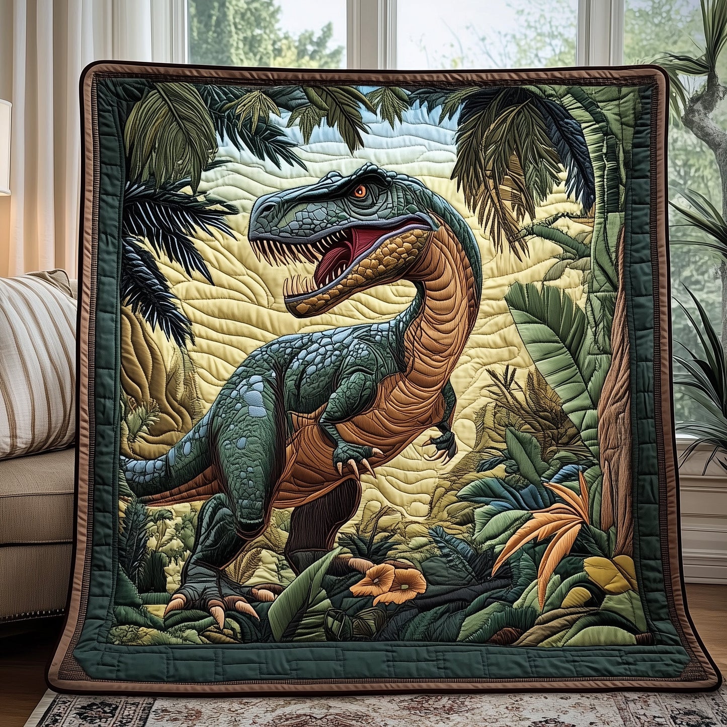 Raptor Dinosaur Quilted Blanket GFTOTL2526