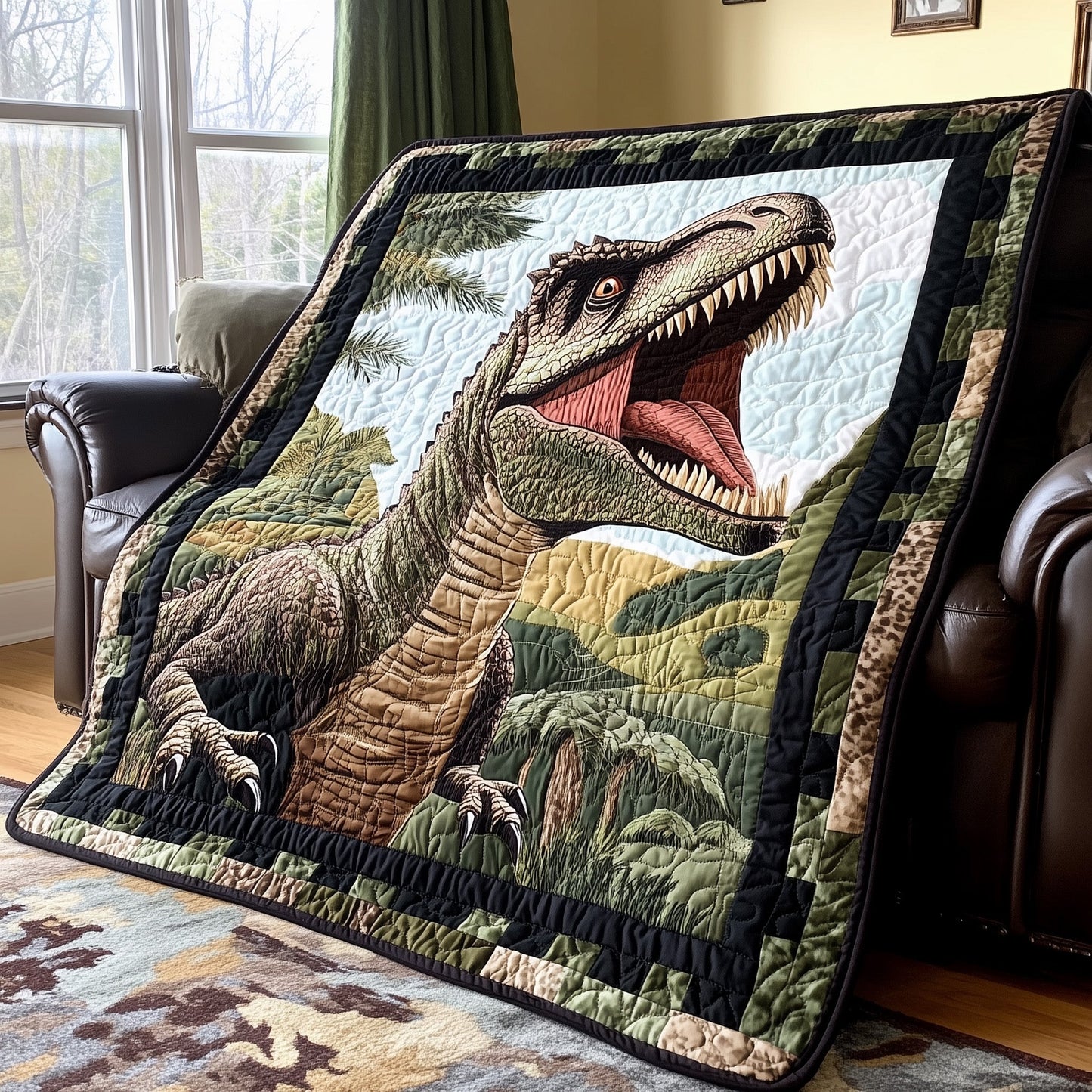 Raptor Dinosaur Quilted Blanket GFTOTL2528