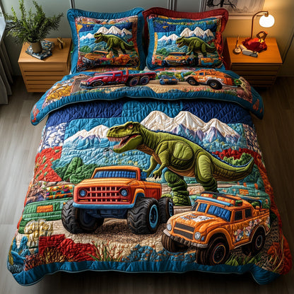 Dinosaur Big Truck 3-Piece Quilted Bedding Set GFTOTL2532