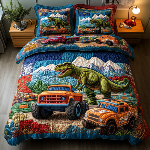 Dinosaur Big Truck 3-Piece Quilted Bedding Set GFTOTL2532