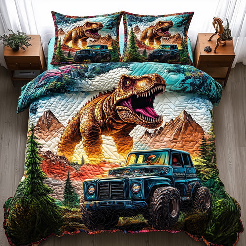Dinosaur Big Truck 3-Piece Quilted Bedding Set GFTOTL2534