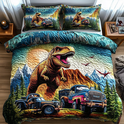 Dinosaur Big Truck 3-Piece Quilted Bedding Set GFTOTL2535