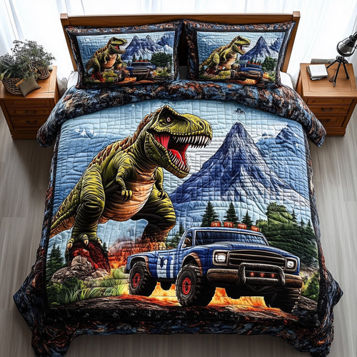 Dinosaur Big Truck 3-Piece Quilted Bedding Set GFTOTL2536