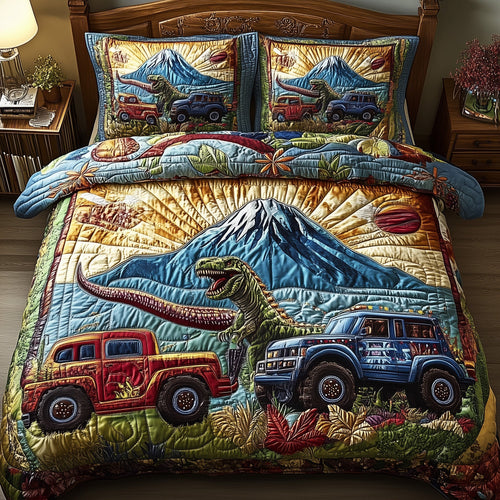 Dinosaur Big Truck 3-Piece Quilted Bedding Set GFTOTL2538