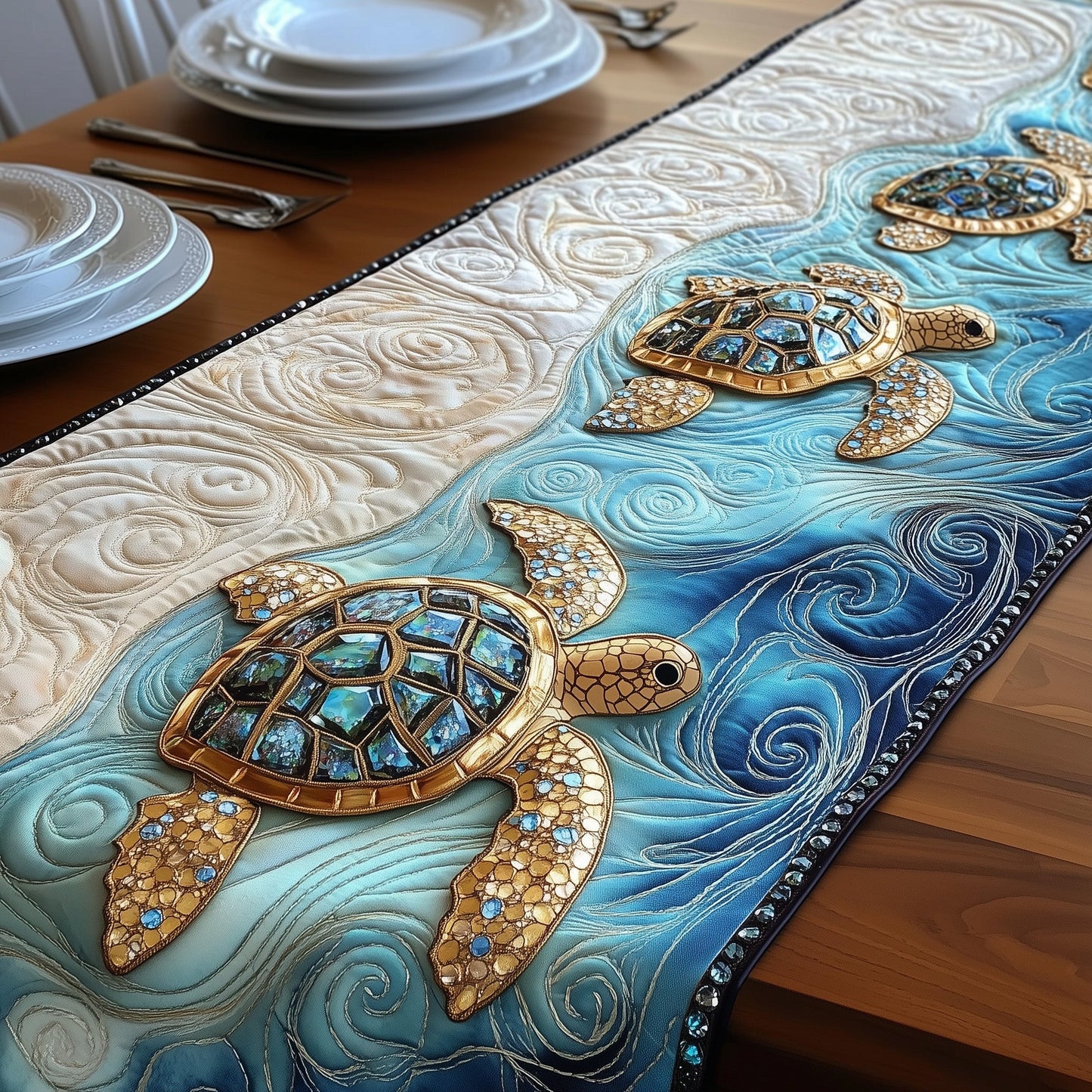 Magical Sea Turtle Quilted Table Runner GFTOTL2540