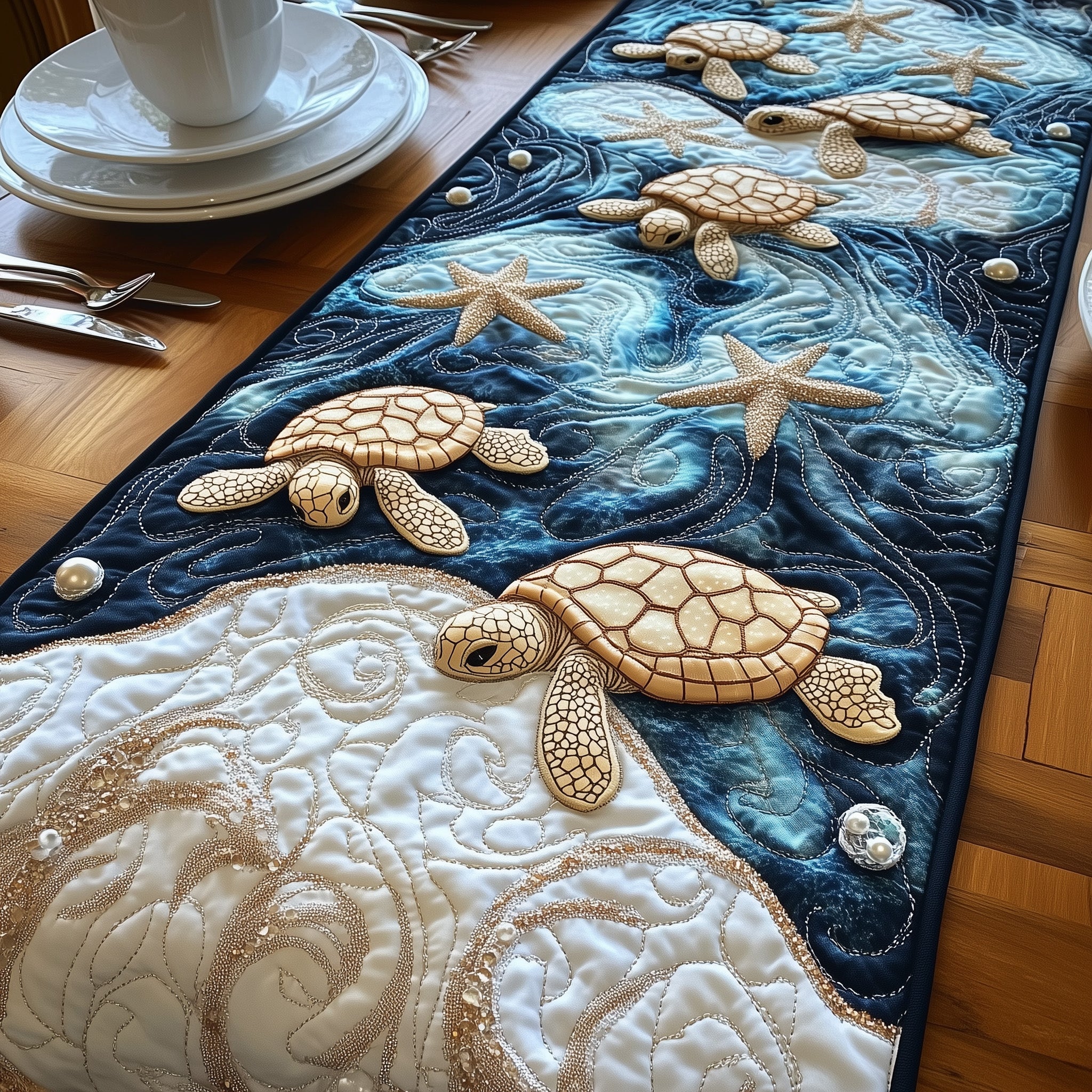 Magical Sea Turtle Quilted Table Runner GFTOTL2549 – Patchique Store