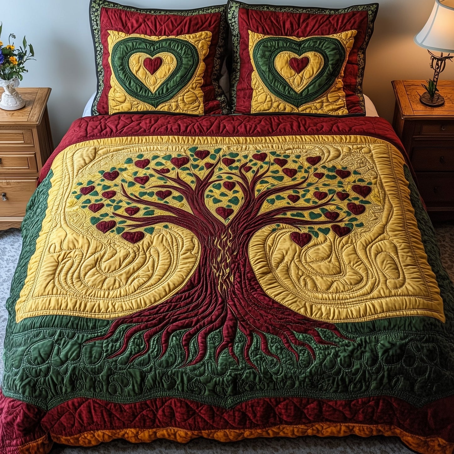 Black History Tree 3-Piece Quilted Bedding Set GFTOTL2550