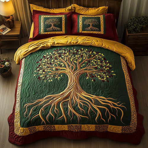 Black History Tree 3-Piece Quilted Bedding Set GFTOTL2551