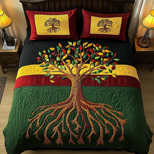 Black History Tree 3-Piece Quilted Bedding Set GFTOTL2552