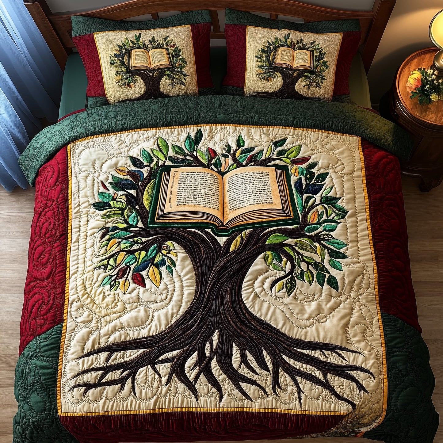 Black History Tree 3-Piece Quilted Bedding Set GFTOTL2556