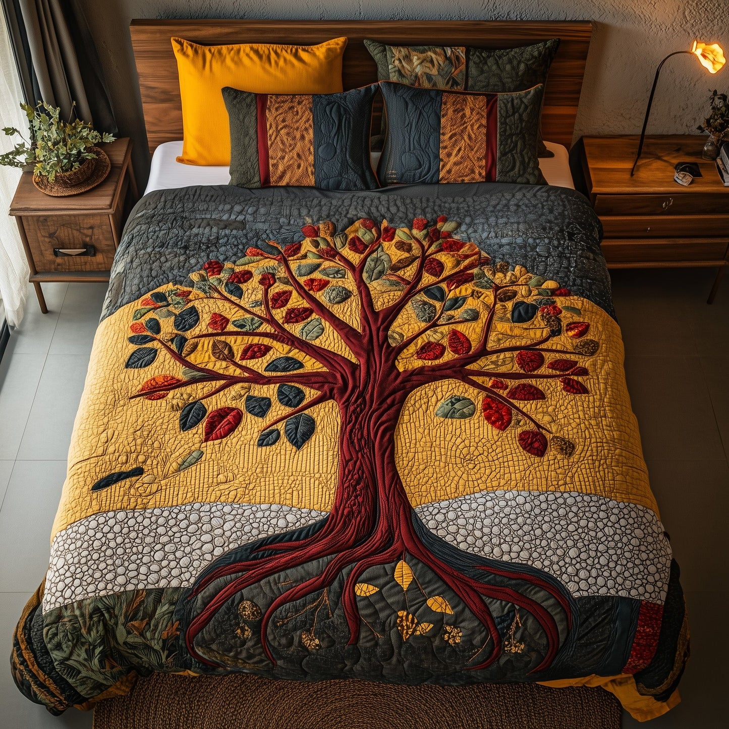 Black History Tree 3-Piece Quilted Bedding Set GFTOTL2557