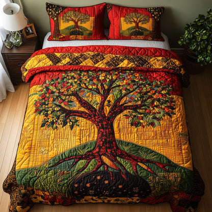 Black History Tree 3-Piece Quilted Bedding Set GFTOTL2559