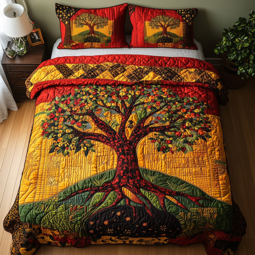 Black History Tree 3-Piece Quilted Bedding Set GFTOTL2559