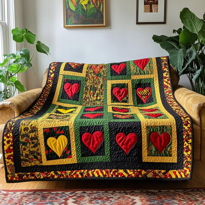 Black History Heart Quilted Blanket GFTOTL2562