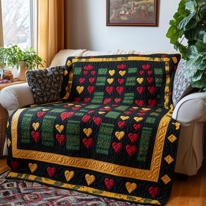 Black History Heart Quilted Blanket GFTOTL2563