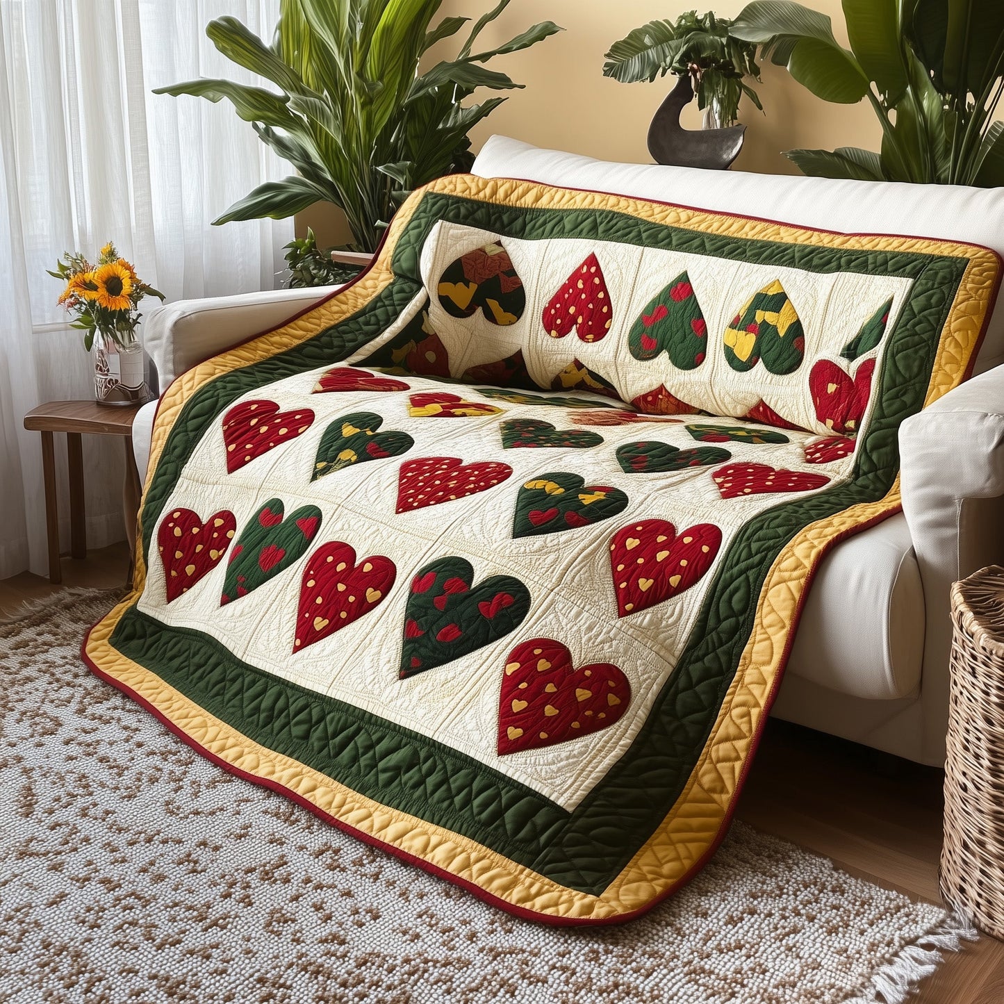Black History Heart Quilted Blanket GFTOTL2565