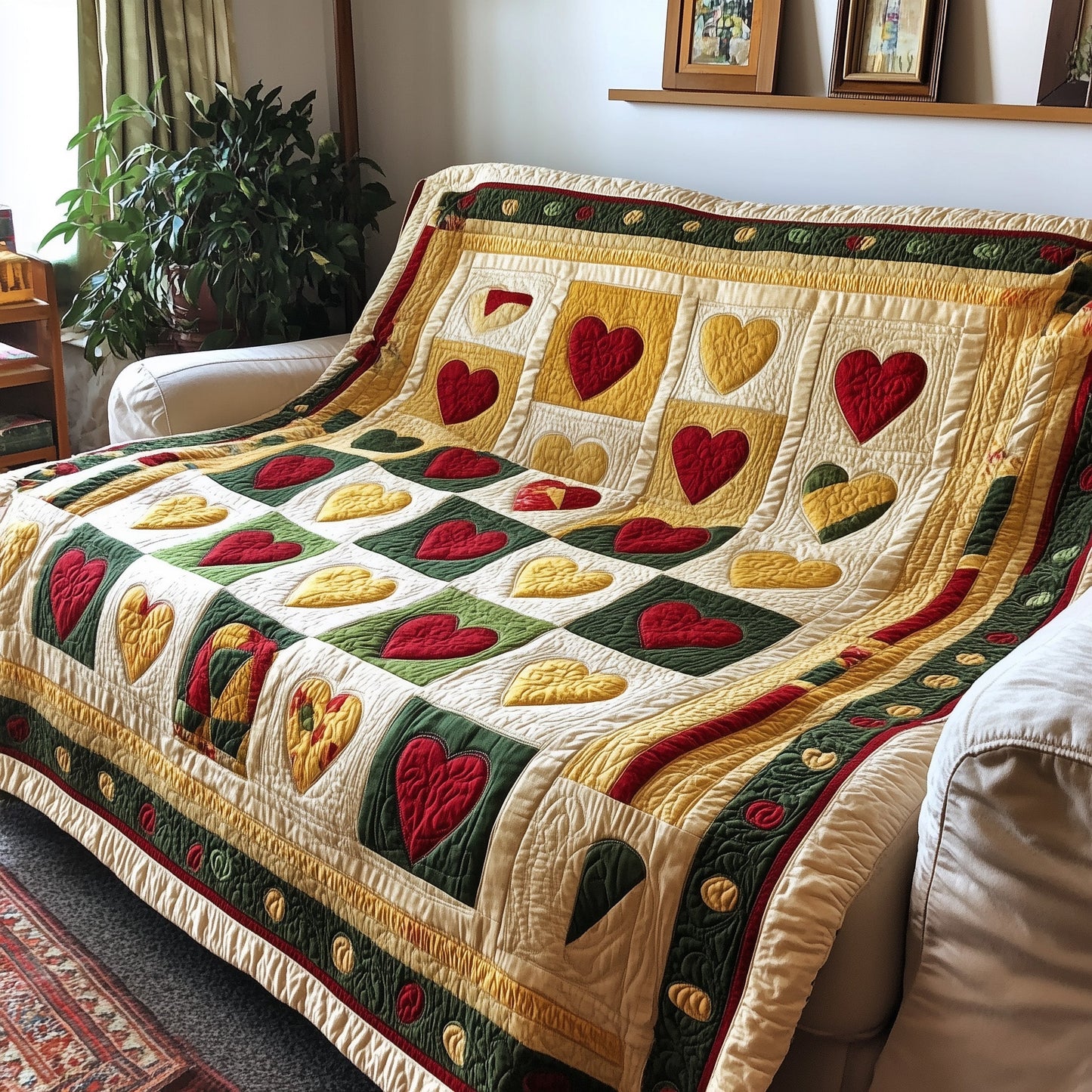 Black History Heart Quilted Blanket GFTOTL2566
