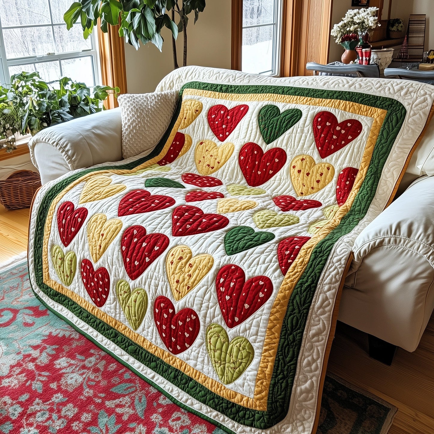 Black History Heart Quilted Blanket GFTOTL2567