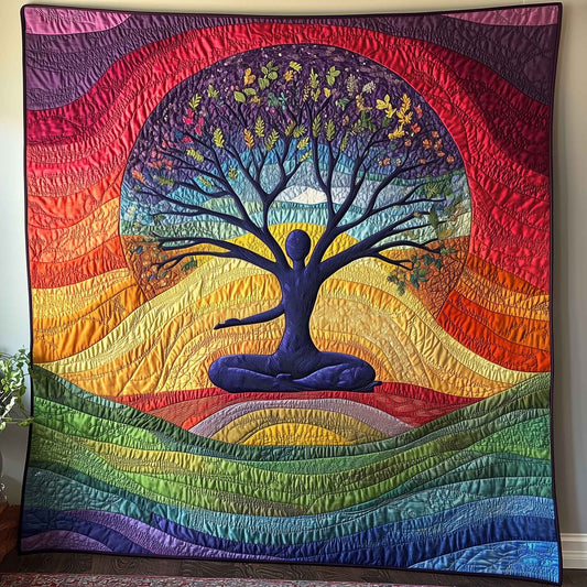 Yoga Chakra Tree of Life Quilted Blanket GFTOTL2639
