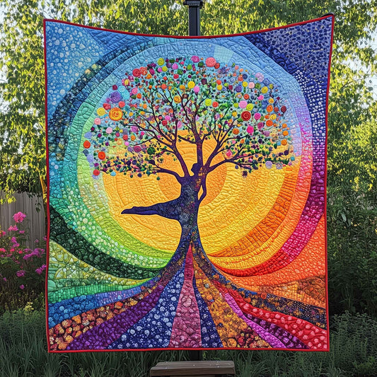 Yoga Chakra Tree of Life Quilted Blanket GFTOTL2641