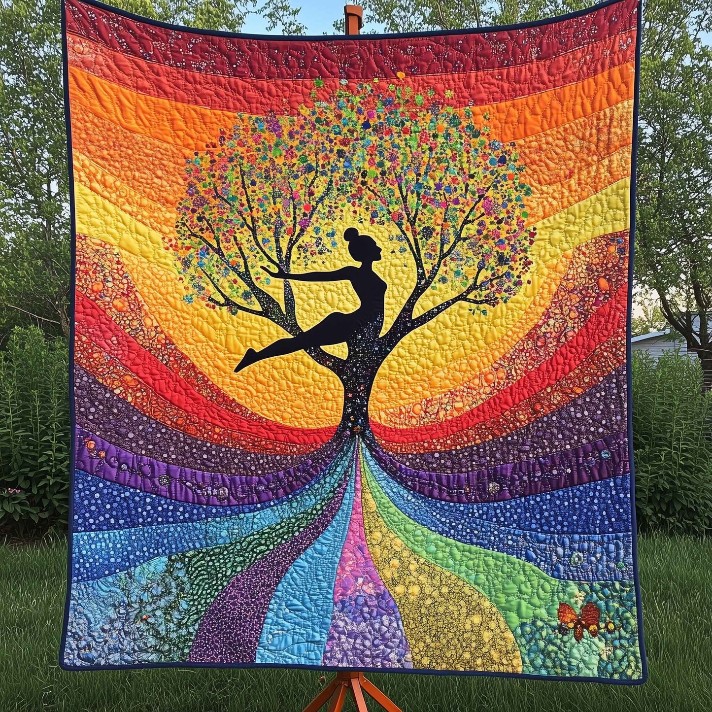 Yoga Chakra Tree of Life Quilted Blanket GFTOTL2642