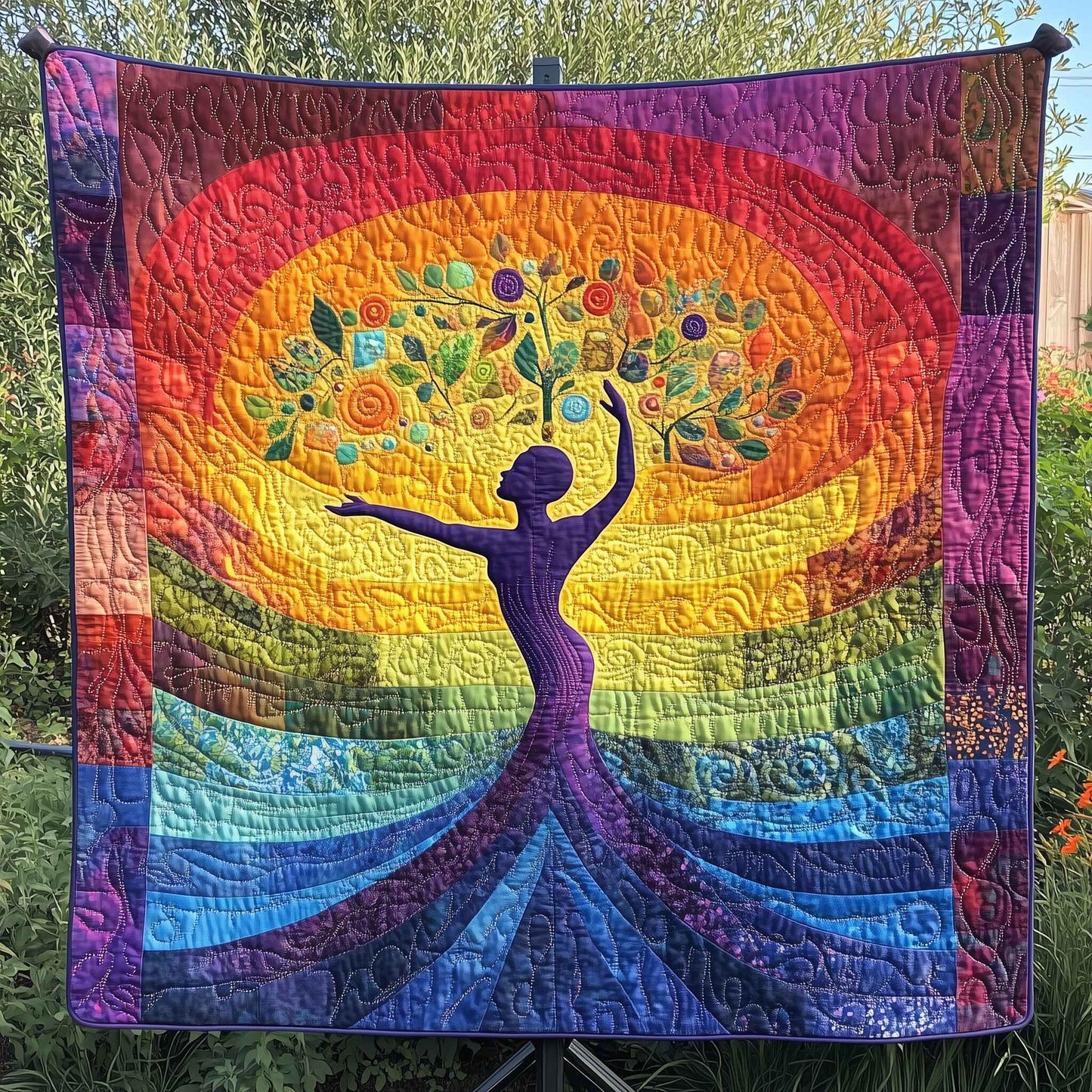 Yoga Chakra Tree of Life Quilted Blanket GFTOTL2643
