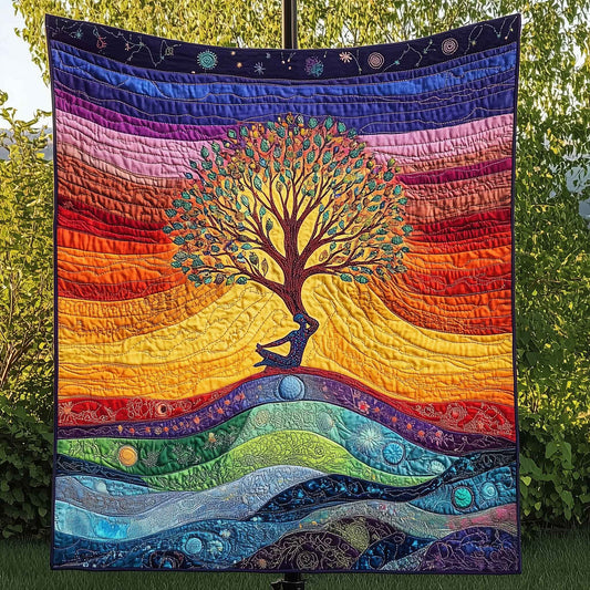 Yoga Chakra Tree of Life Quilted Blanket GFTOTL2644