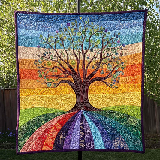 Yoga Chakra Tree of Life Quilted Blanket GFTOTL2645