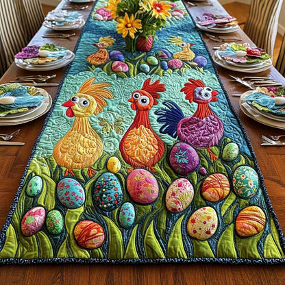 Happy Easter Quirky Farmhouse Quilted Table Runner GFTOTL2727