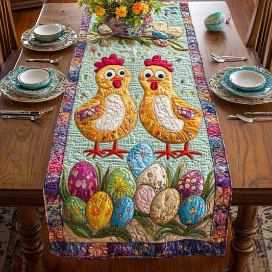 Happy Easter Quirky Farmhouse Quilted Table Runner GFTOTL2730