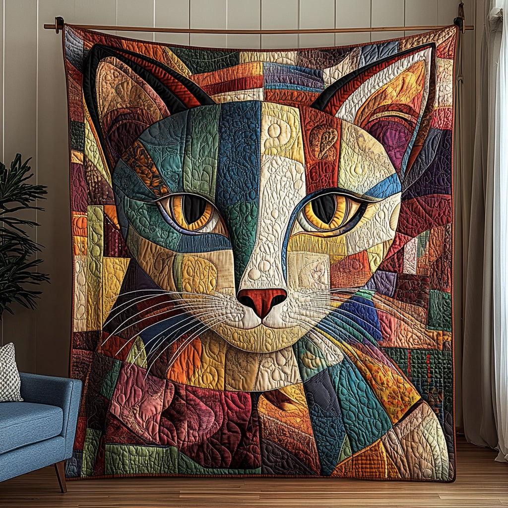 Cubism Cat Quilted Blanket GFTOTL2803