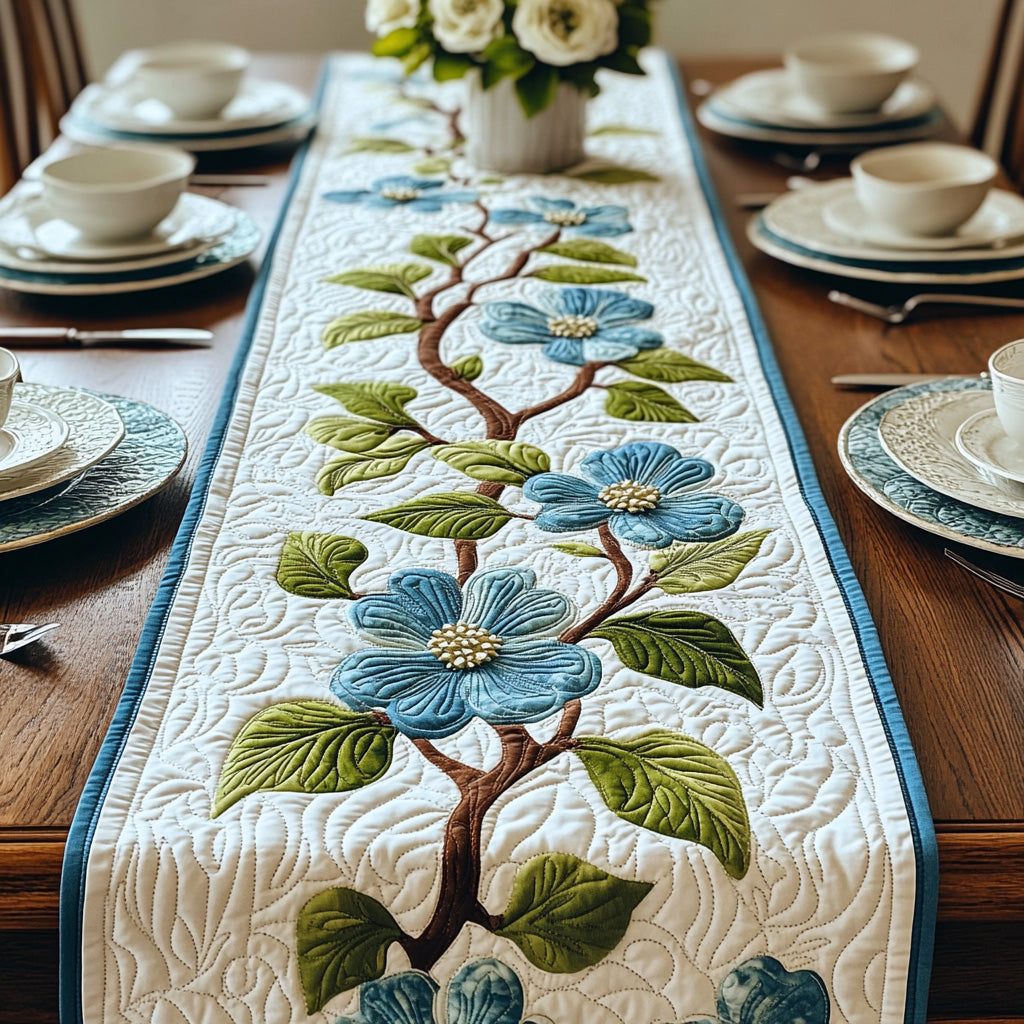 Blue Dogwood Quilted Table Runner GFTOTL2875