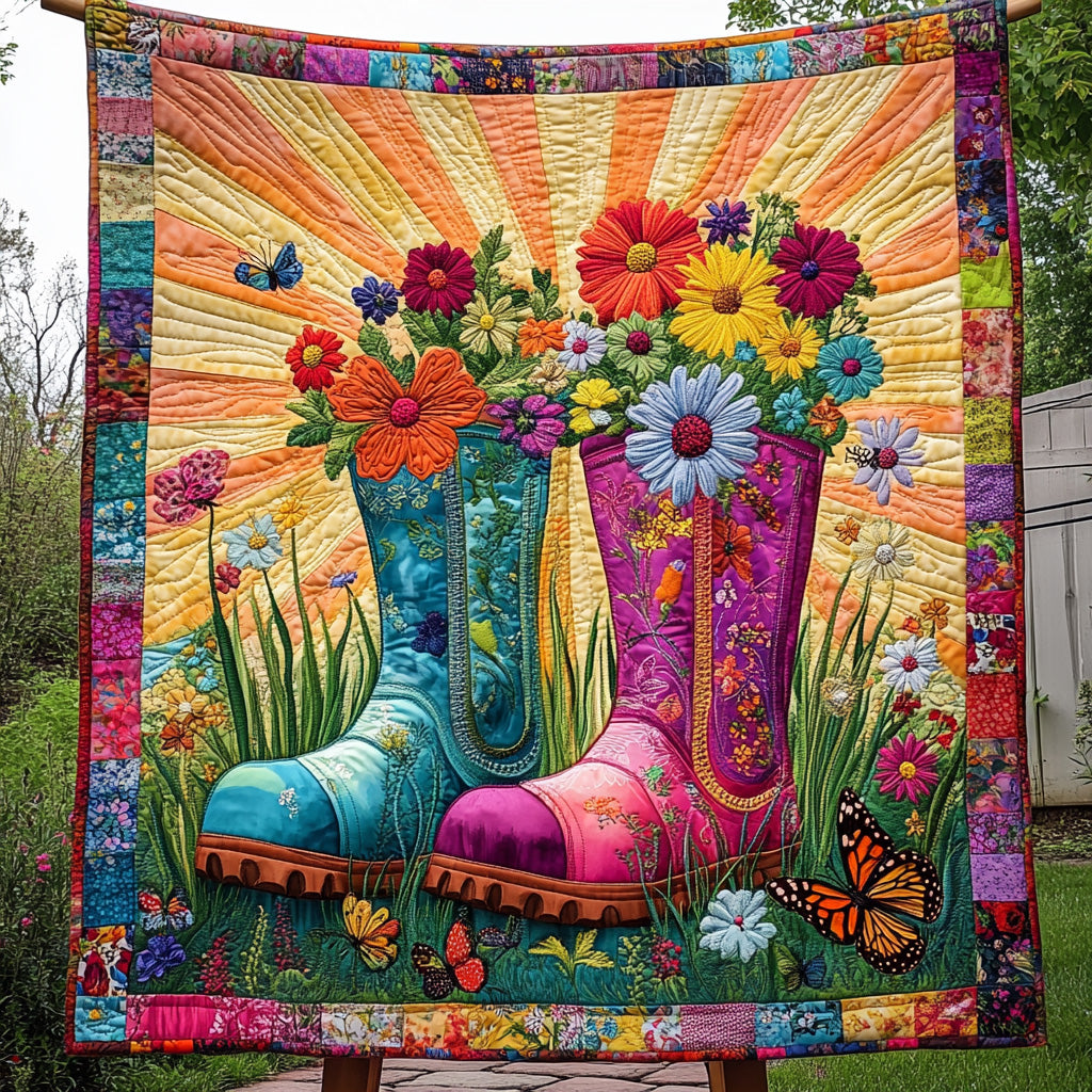 Gardening Boots Quilted Blanket GFTOTL2892