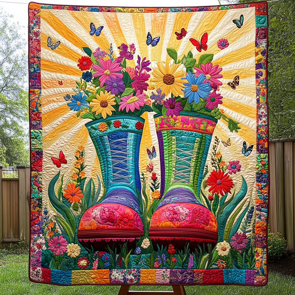 Gardening Boots Quilted Blanket GFTOTL2893