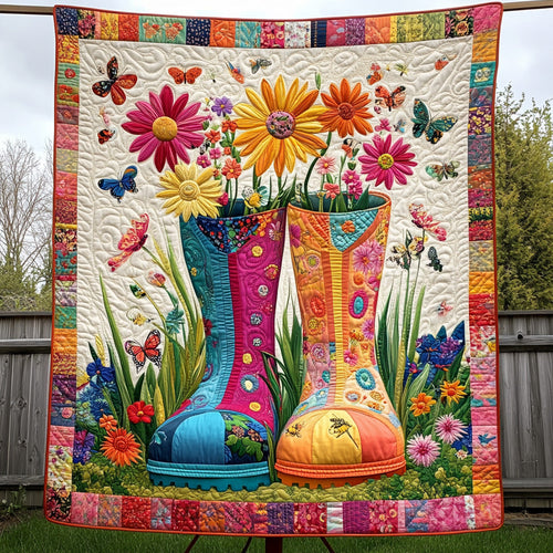 Gardening Boots Quilted Blanket GFTOTL2894