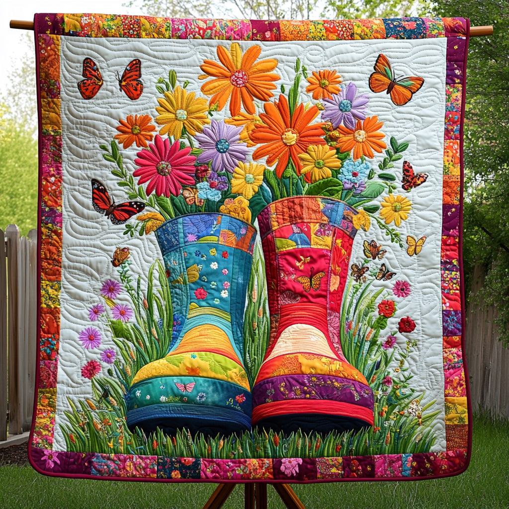 Gardening Boots Quilted Blanket GFTOTL2895