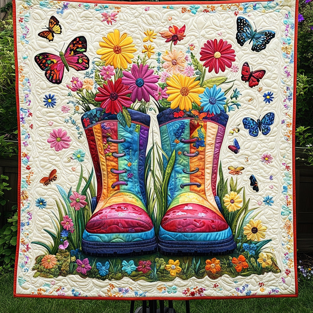 Gardening Boots Quilted Blanket GFTOTL2896