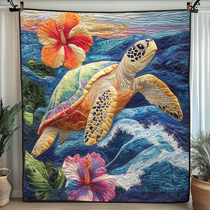 Hibicus Turtle Quilted Blanket GFTOTL2960