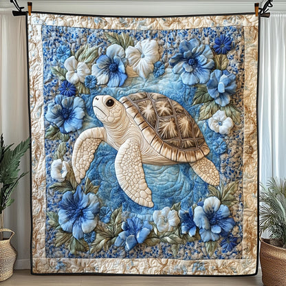 Tropical Blue Turtle Quilted Blanket GFTOTL2965