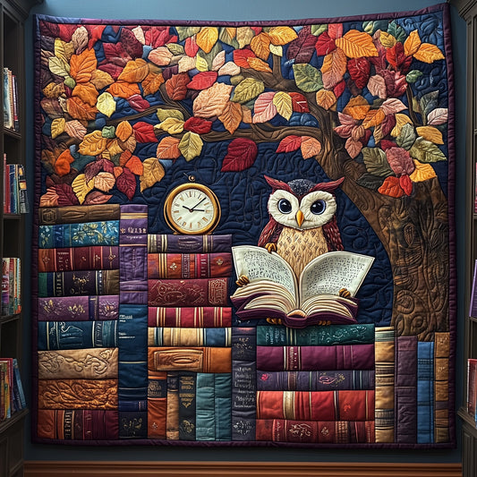 Owl Lady Love Reading Quilted Blanket GFTOTL2980