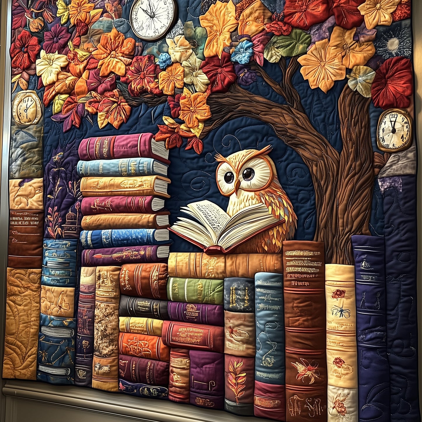 Owl Lady Love Reading Quilted Blanket GFTOTL2981