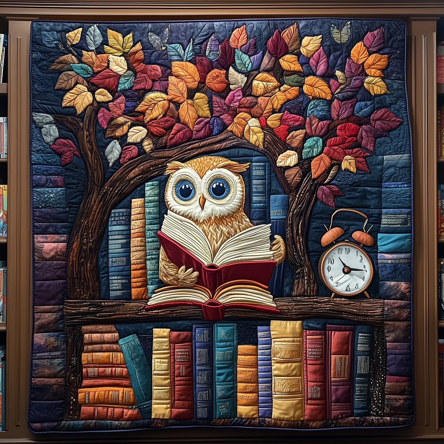 Owl Lady Love Reading Quilted Blanket GFTOTL2982