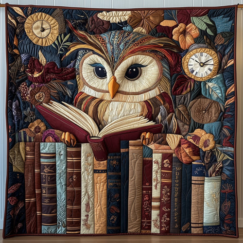 Owl Lady Love Reading Quilted Blanket GFTOTL2984