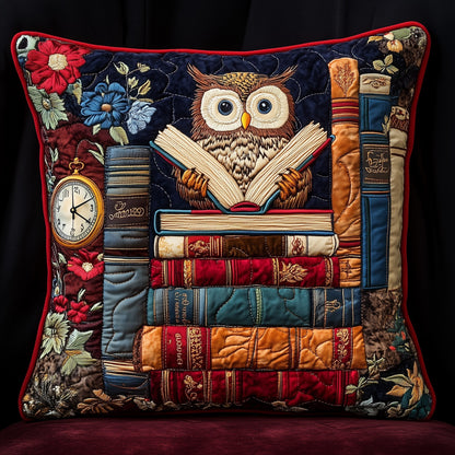 Owl Lady Love Reading Quilted Pillow Case GFTOTL2987